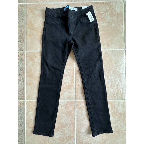Old Navy Black Skinny Build in tough Adjustable Waist‎ Jegging Girl size L 10-12 - Picture 1 of 7